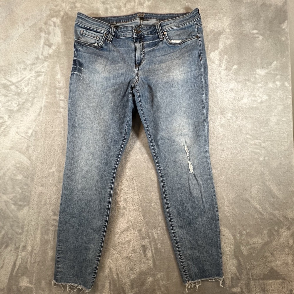 Kut from the Kloth Jeans Womens 16 Ankle Skinny Med Wash Raw Hem‎ SP040ME4